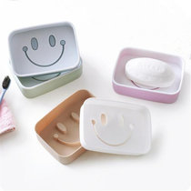 有乐A504创意笑脸肥皂盒卫生间浴室双层沥水皂 欧式塑料香皂盒肥皂盒lq103(3个装颜色随机)
