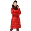年中大促 冰洁羽绒服正品 女大毛领奢华贵气长款羽绒服J1201156(赤红色 160)
