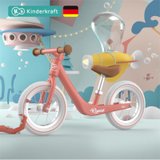 kinderkraft德国儿童平衡车RAPID(乌云）充气胎2岁3岁6岁女孩滑步车80-120公分送头盔护具套装(蓝色)