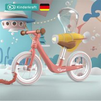 kinderkraft德国儿童平衡车RAPID(乌云）充气胎2岁3岁6岁女孩滑步车80-120公分送头盔护具套装(粉色)
