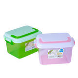 茶花小号塑料收纳盒加厚零食收纳箱有盖箱子透明整理箱桌面储物盒颜色联系客服备注