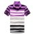 夏季短袖男款POLO衫 韩版修身保罗衫 条纹短袖翻领T恤(紫色 M)