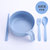 家用泡面碗带盖学生碗筷套装可爱塑料方便面碗个性大汤碗日式餐具.sy(北欧蓝4件套)