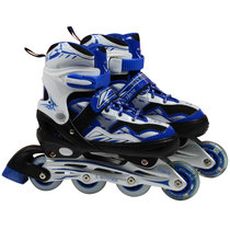 乐士ENPEX溜冰鞋儿童成人用可调直排轮滑鞋旱冰鞋MS168(蓝色 L码（40-43）)