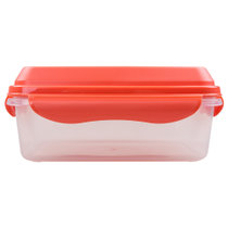 甜厨（TenCook） 940ml彩色系列抽真空保鲜盒 饭盒便当盒 微波炉冰箱可用 珊瑚橙+透明 无分隔 TCVSB01107