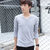 卡郎琪 男士新款韩版长袖T恤 男时尚简约纯色青年V领打底衫 男舒适长袖T恤上衣 DQC1215(灰色 XL)