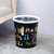 禧天龙 塑料收纳桶家用时尚创意压圈纸篓厨房厕所卫生间无盖垃圾桶10L(彩色字母)