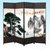 【京好】包安装山水系列屏风 现代简约环保油画实木纯手工编织折叠办公隔断H160-1（4片起售）(迎客松 单面一片高170宽50厘米)