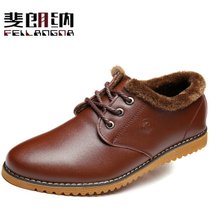 斐朗纳时尚加厚加绒男士商务皮鞋K101(棕色 43)