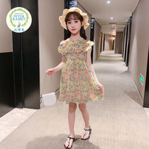 比得兔 女童连衣裙2021年夏装新款韩版中大童网红洋气夏季裙子草莓公主裙(110 图片色)