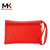 莫尔克(MERKEL) 2016新款女手包石头纹时尚休闲零钱包手拿包手机包手腕包(红色)
