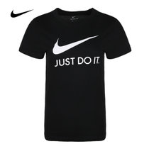 Nike耐克女子短袖女装新款圆领休闲健身运动休闲T恤CI1384-010/ CI1384-100(CI1384-010黑色 XL)