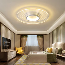 2020年古娜新款北欧简约现代LED创意个性花朵客厅吸顶灯饰房间卧室灯(哑白+透明 直径42cm双色分段)