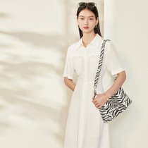 真丝显瘦连衣裙(白色 165/88A)