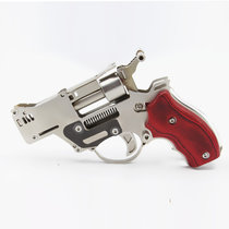 火柴枪 六连发不锈钢怀旧火柴枪 手枪链条锤点击式火柴枪玩具模型