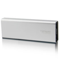 TENWEI 腾威tp04聚合物 双USB移动电源 10000mAH充电宝 银色