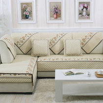 木儿家居 百搭沙发垫 单人双人三人沙发垫自由搭配沙发套(蔷薇花米黄 90*70)