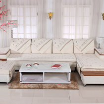 木儿家居 单人双人沙发垫沙发套人三人沙发垫自由搭配(假日风情米白 70*70)