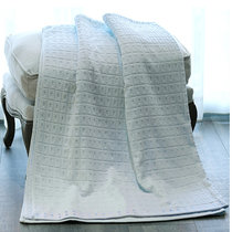 三利素色良品毛巾被1.5*200纯棉全棉老式毛巾被夏季薄款单人儿童双人盖毯午睡毯子 纯棉舒适 透气吸湿(蓝色)