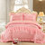 爱之小径家纺结婚床上用品粉色四件套婚庆4六八十件套粉色韩版蕾丝套件 (一生一世 220*240十件套)