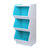 爱丽思IRIS 儿童多用收纳柜彩色收纳柜简易组装柜儿童书柜3层(KSB-3S白蓝色)