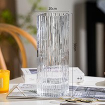 轻奢花瓶摆件客厅创意简约水养插花鲜花玻璃原色透明北欧餐桌装饰(烟花大号（透明色） 大)