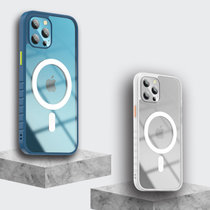 苹果12手机壳  iphone12/12Pro保护套magsafe磁吸充电壳防滑防摔不沾指纹镜面全透明手机壳(透明 iPhone 12 Pro Max)