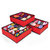优芬 内衣收纳盒储物盒杂物收集三件套 韩版创意无纺布文胸泡泡纹整理盒红色 BC5101