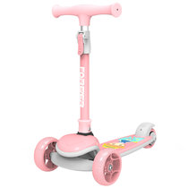 永 久 （FOREVER）儿童滑板车2-12岁小孩玩具车滑滑车男女宝宝扭扭脚踏车滑步车免安装溜溜车闪光轮折叠款(粉色)