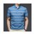CINSEED 2021夏季新款商务短袖男式T恤条纹翻领纯棉男士POLO衫(2303蓝色 195/4XL)