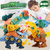 儿童拼装恐龙组合玩具可拆卸组装龙蛋变形拧螺丝霸王龙男女孩玩具(恐龙3收纳恐龙蛋3（带发射炮）)