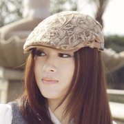 THANTRUE韩版潮流蕾丝帽子女士帽  K064(咖啡色 可调节)