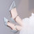 莱卡金顿 2017秋季新款韩版性感细跟单鞋一字扣女鞋百搭女士尖头高跟鞋秋款  6332(银色 39)