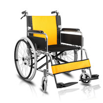 可孚轮椅铝合金折叠轻便老人轮椅手推车老年残疾人便携超轻轮椅车 黄色