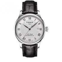 天梭(TISSOT)手表力洛克系列 T006新款80小时全自动机械时尚潮流精男表(银壳白面黑皮带)