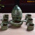 半全自动茶具套装陶瓷创意石磨复古懒人紫砂泡茶器礼品茶具茶壶杯.Sy(窑变绿步步高升)