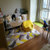 北欧简约风格几何地毯客厅现代沙发茶几垫卧室床边家用长方形地毯(KJ-黄色多边形)