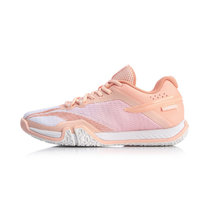 李宁鞋子女款贴地飞行LITE女子羽毛球专业比赛鞋AYTQ022-2 橘粉色/标准白(37)