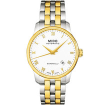 瑞士机芯 美度(MIDO)手表 贝伦赛丽系列 全自动机械表防水男表 商务男士手表M8600.4.26.8(金壳白面间金钢带)