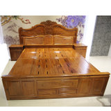 红木家具红木床实木床双人1.8米高箱床带床头柜非洲黄花梨木(其他 2000*2200)