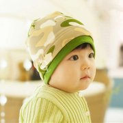 金童冕 秋冬新款加厚保暖宝宝毛线帽 卡通造型儿童套头帽子(迷彩米色)