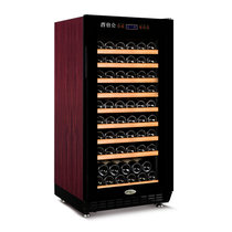西伯仑XL-68智能恒温红酒柜 茶叶柜 冷藏柜 冰吧展示柜 实木层架 红木纹(红色暗拉手平架)