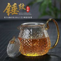 【600ml+4只杯子】过滤泡茶器复古锤纹玻璃茶壶加厚耐高温日式茶具套装新款家用(600ml龙香壶)