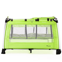 Pouch便携折叠婴儿床 儿童铝合金床 宝宝游戏床 多功能bb床(绿色 绿色)