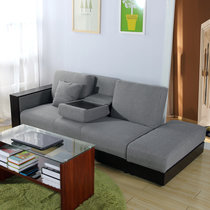奥古拉家具 布艺沙发 日式小户型组合沙发床 多功能折叠沙发 可拆洗带储物(灰色布 不拆洗脚踏不收纳)