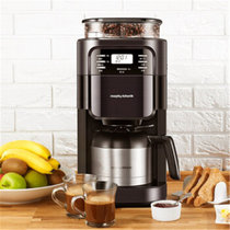 摩飞电器（Morphyrichards）美式咖啡机全自动家用办公豆粉两用带真空保温咖啡壶MR1028 标准版+咖啡豆(黑色 热销)