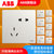ABB开关插座面板轩致白色二三极五孔AF205插座面板套餐合集(五孔（10只装）)