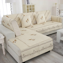 木儿家居 沙发垫沙发套单人沙发双人三人沙发垫自由搭配 花边一枝梅(一枝梅米黄 90*120)