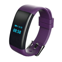 新品智能表触控LED心率血压血氧运动情侣手环男女拍照防水运动计步电子手表(紫色)