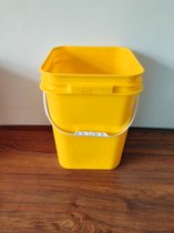 20升20kg正方形塑料方桶包装桶压盖加厚肥料乳胶漆桶垃圾分类全新(正方形20升20kg压盖黄色无盖)